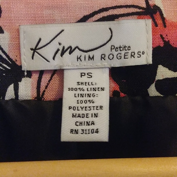 KIM ROGERS Floral Jacket 100% Linen - Picture 2 of 8